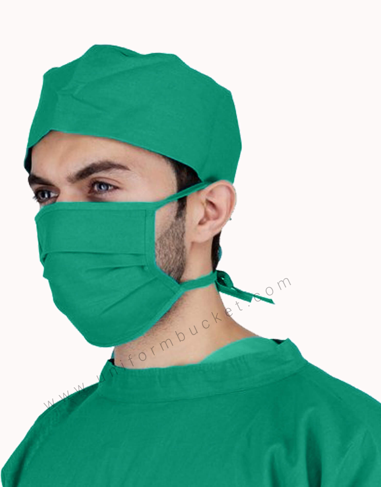 Surgical Green Mask And Bandana Cap Set