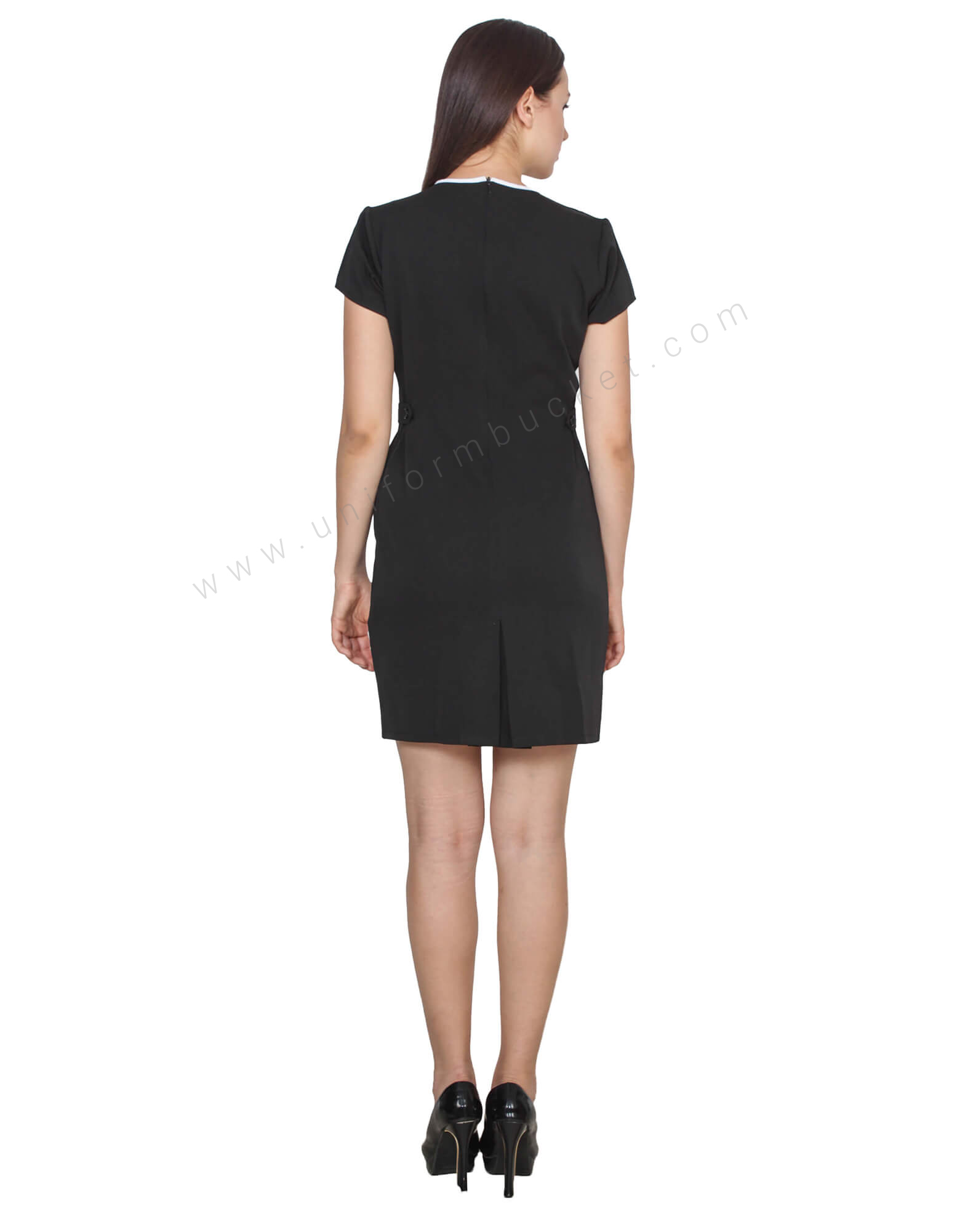 Black Formal Dress with White Piping