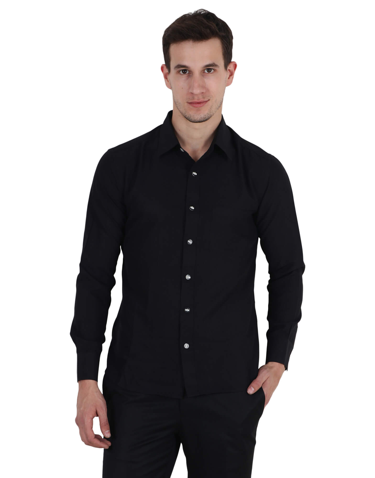 Buy Vlcc Black Male Shirt Suggested For Hair Dressers Makeup