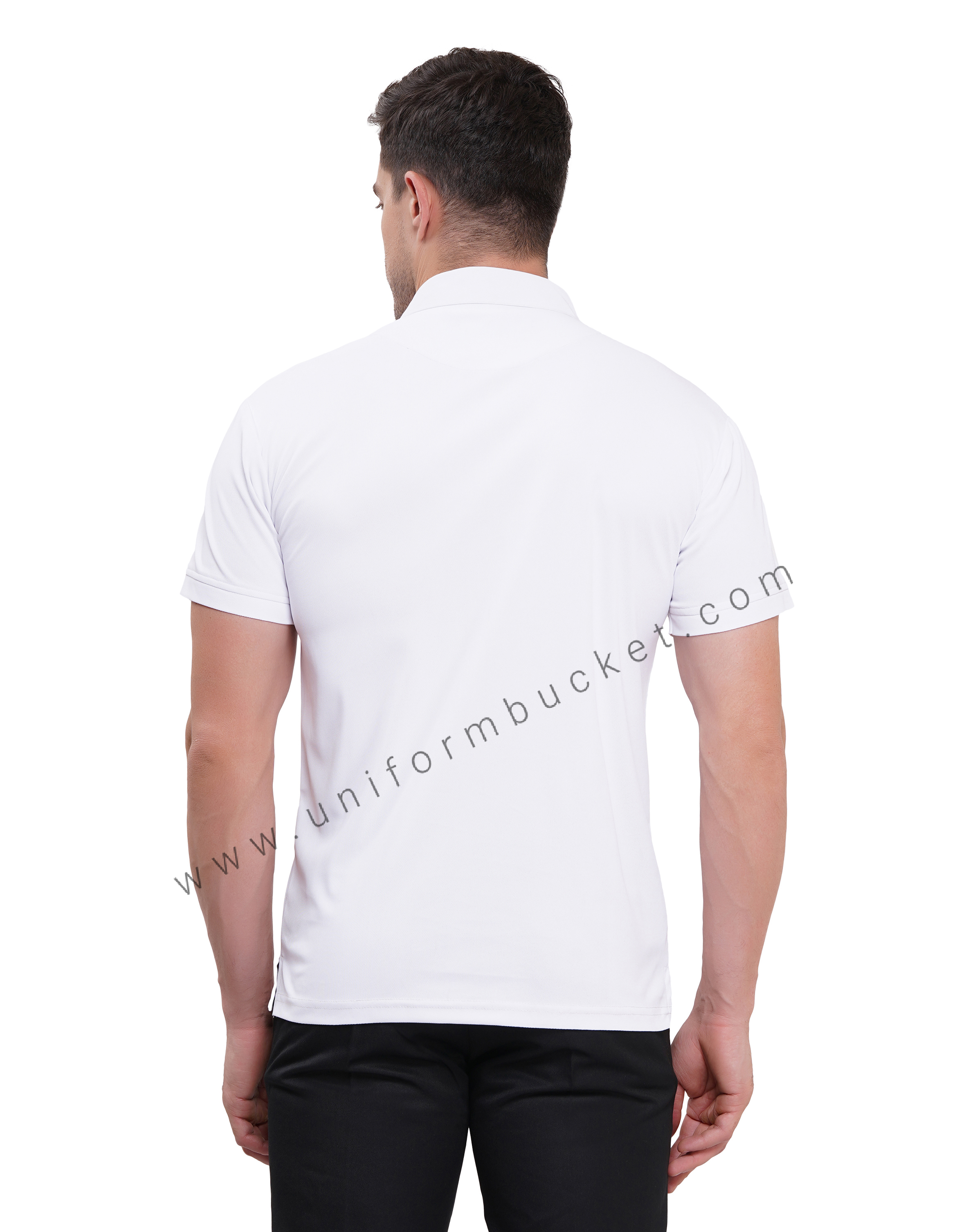 white  Designer  T-shirt for male with half sleeve & black trim