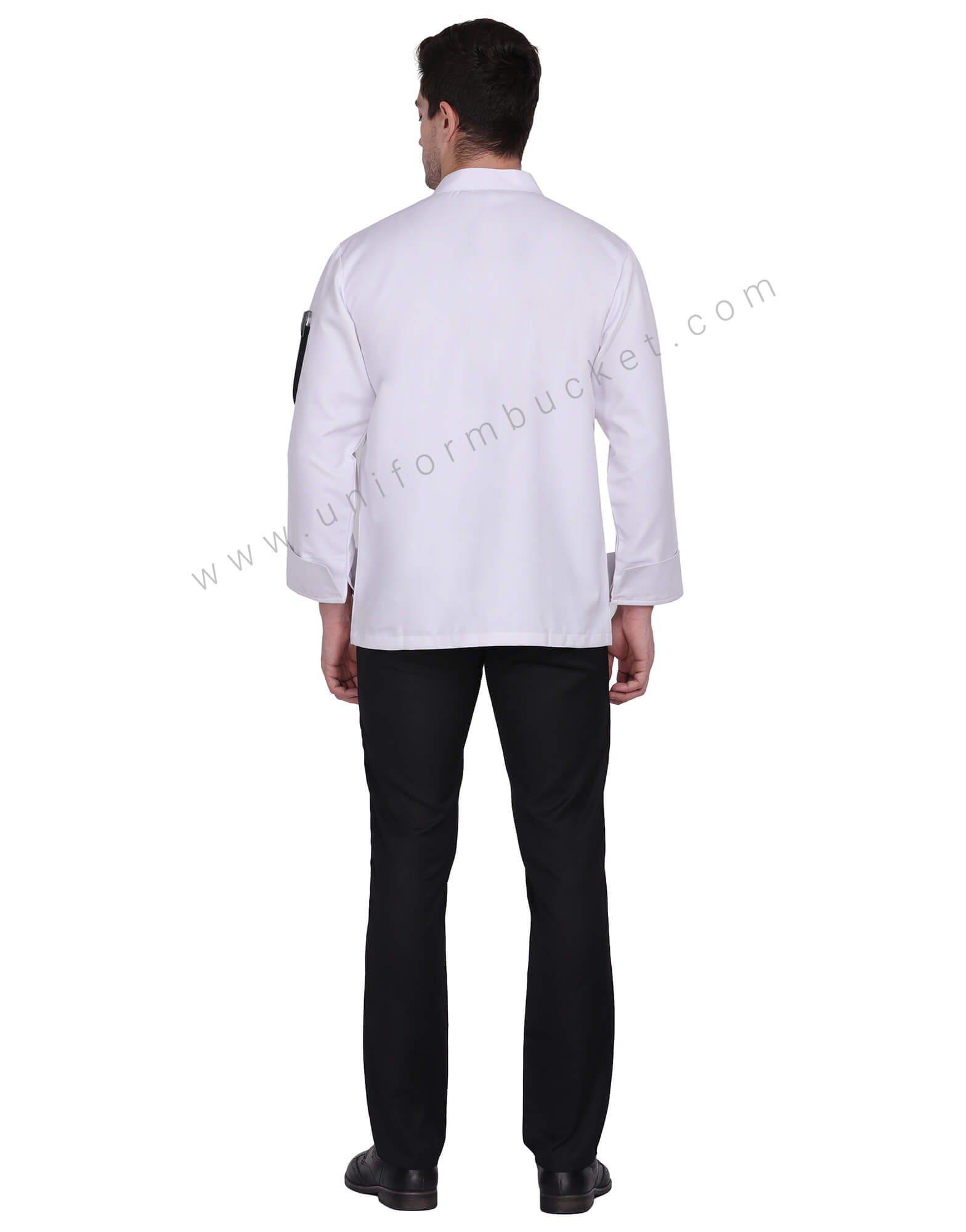 White Executive chef coat with black placket