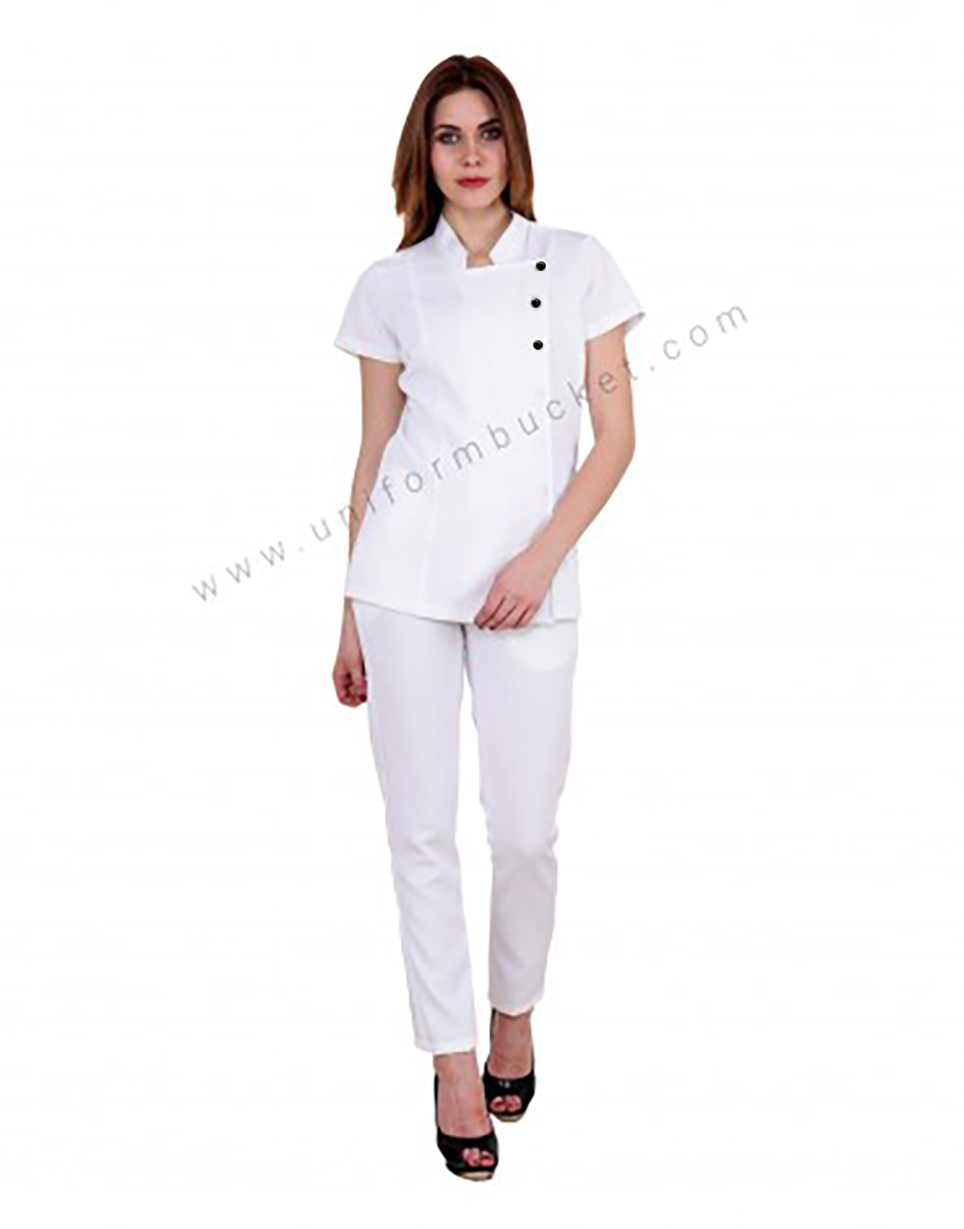 White Tunic With Side Button Opening