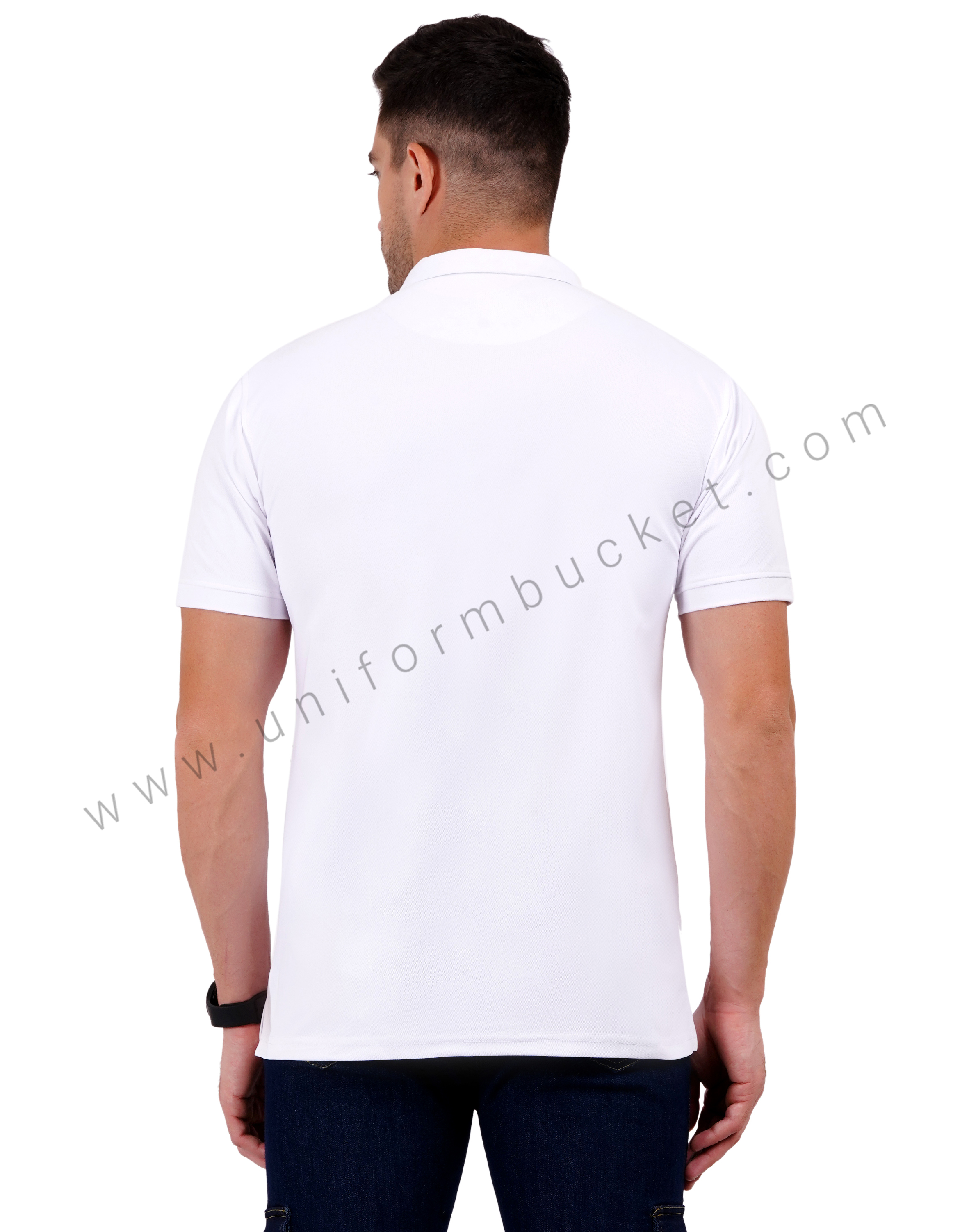 White zipper polo T-shirt