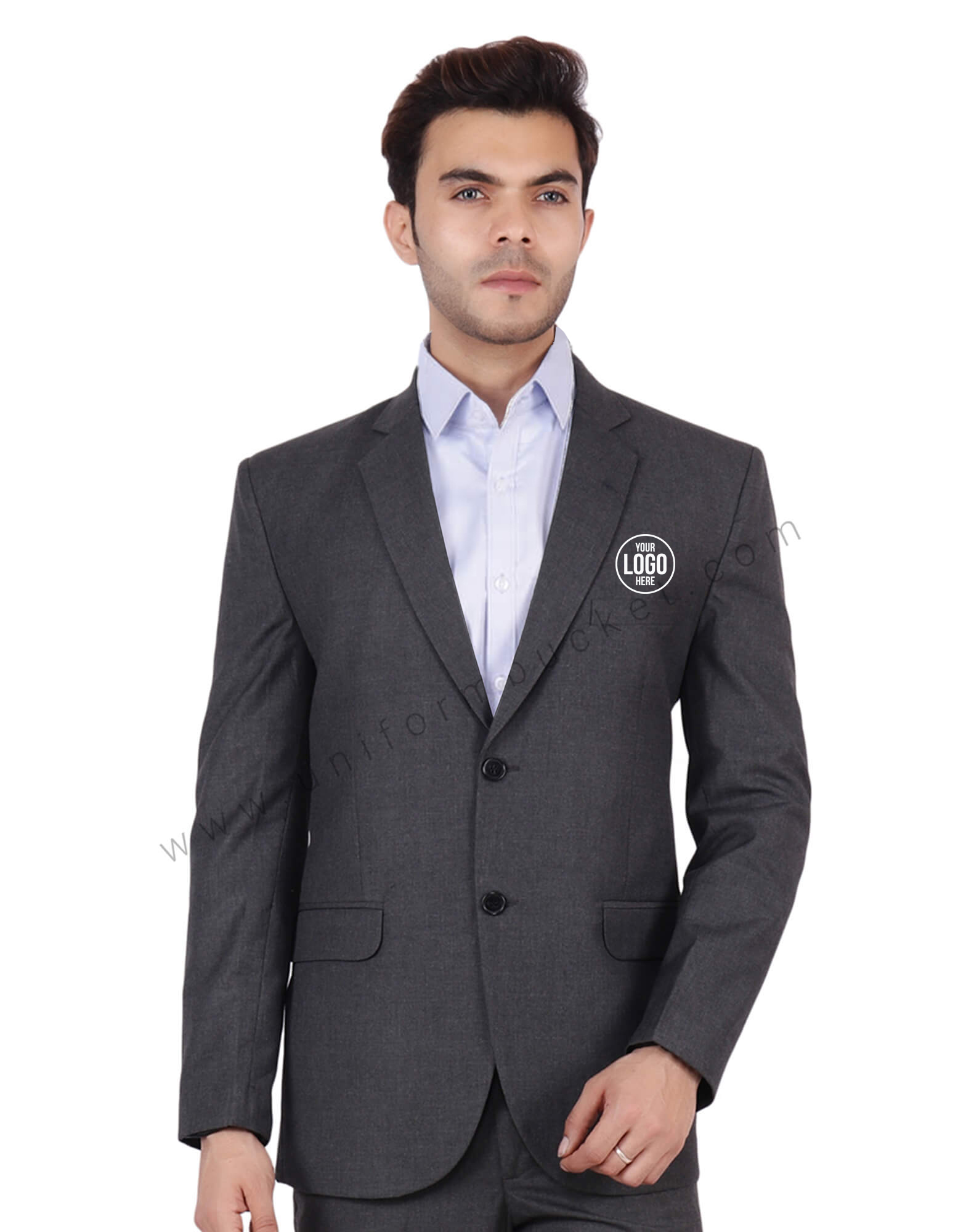 Worsted Grey Blazer For Men