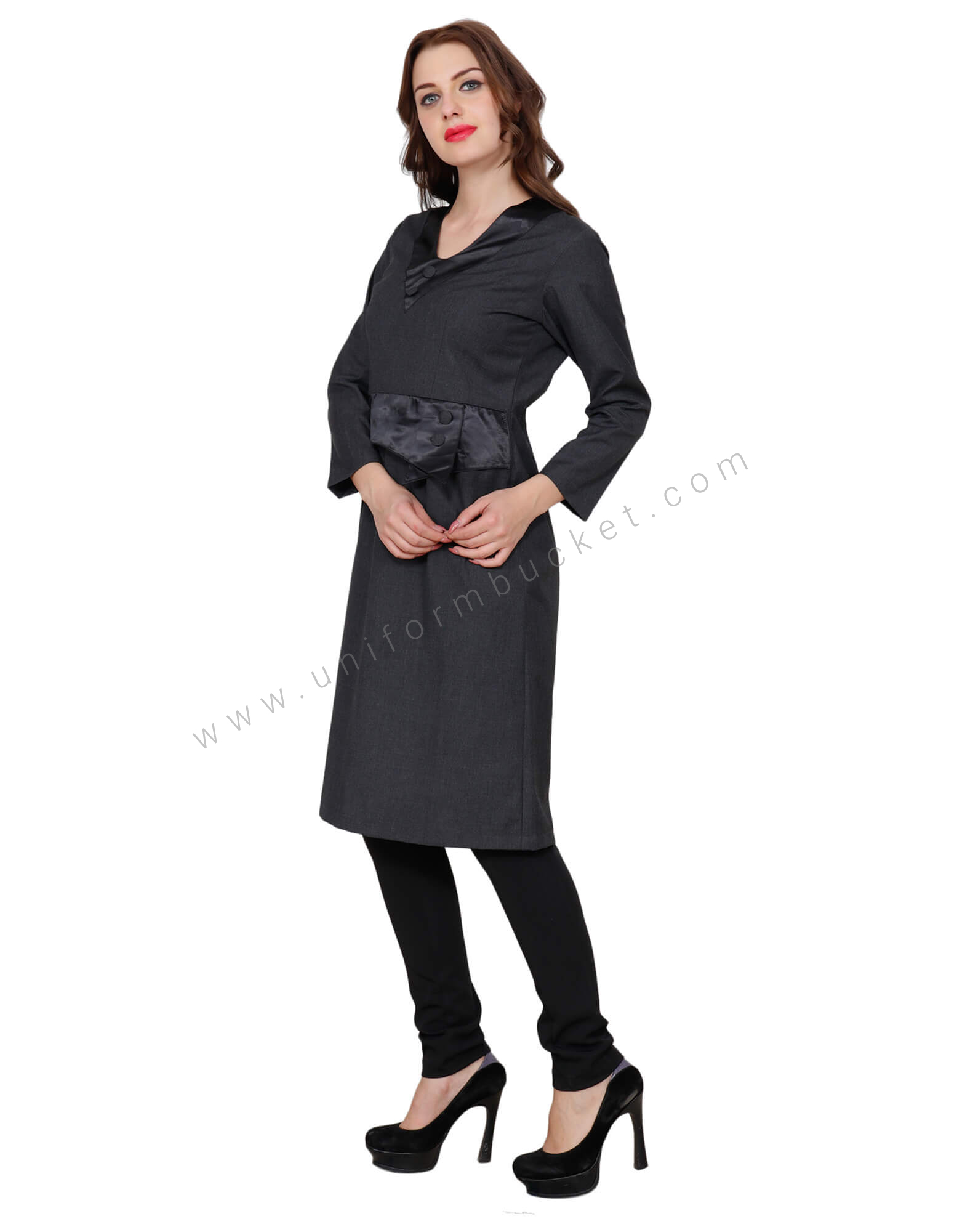 Worsted Designer Long Tunic With Front Belt