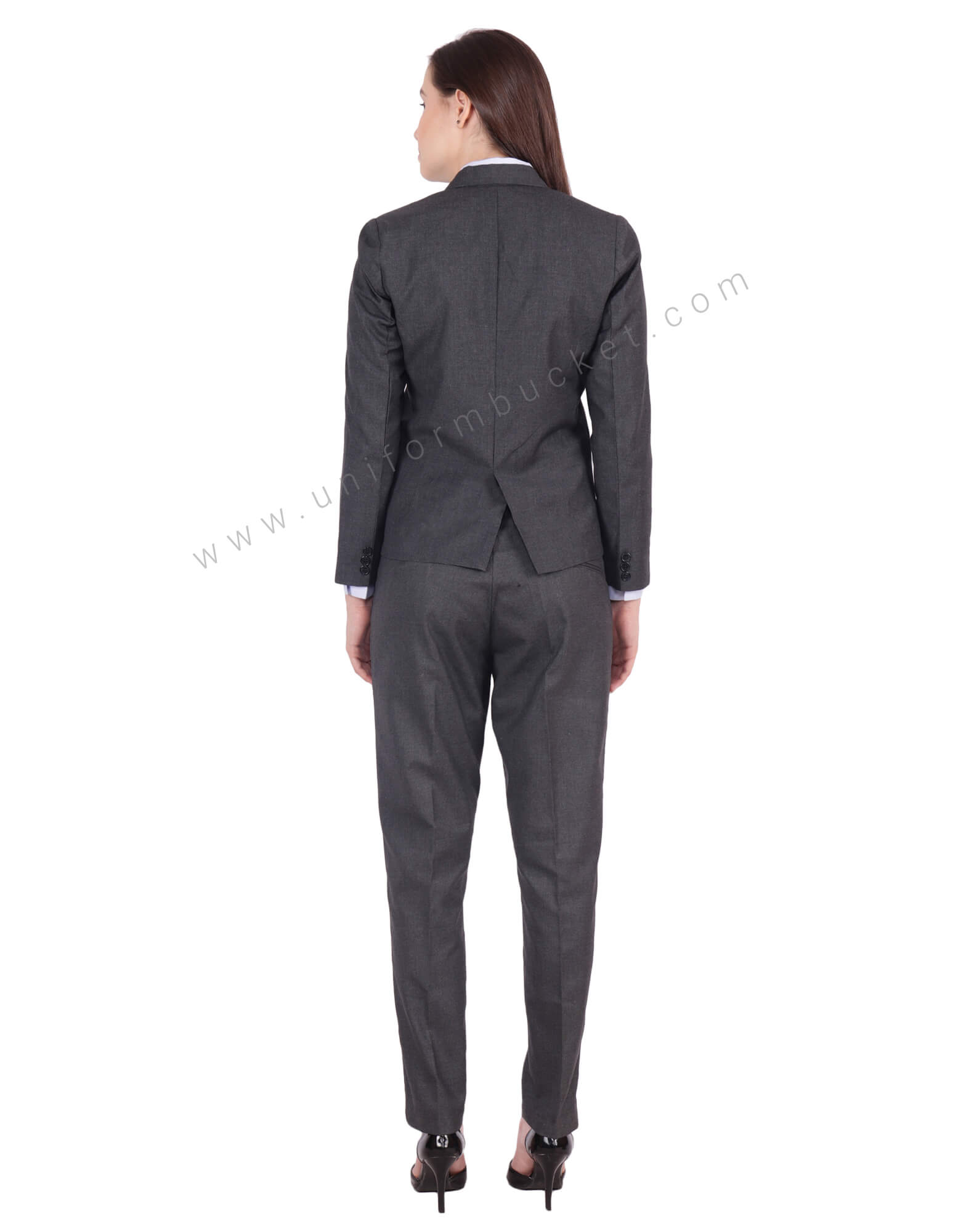 Worsted Grey Blazer With Flap Pockets
