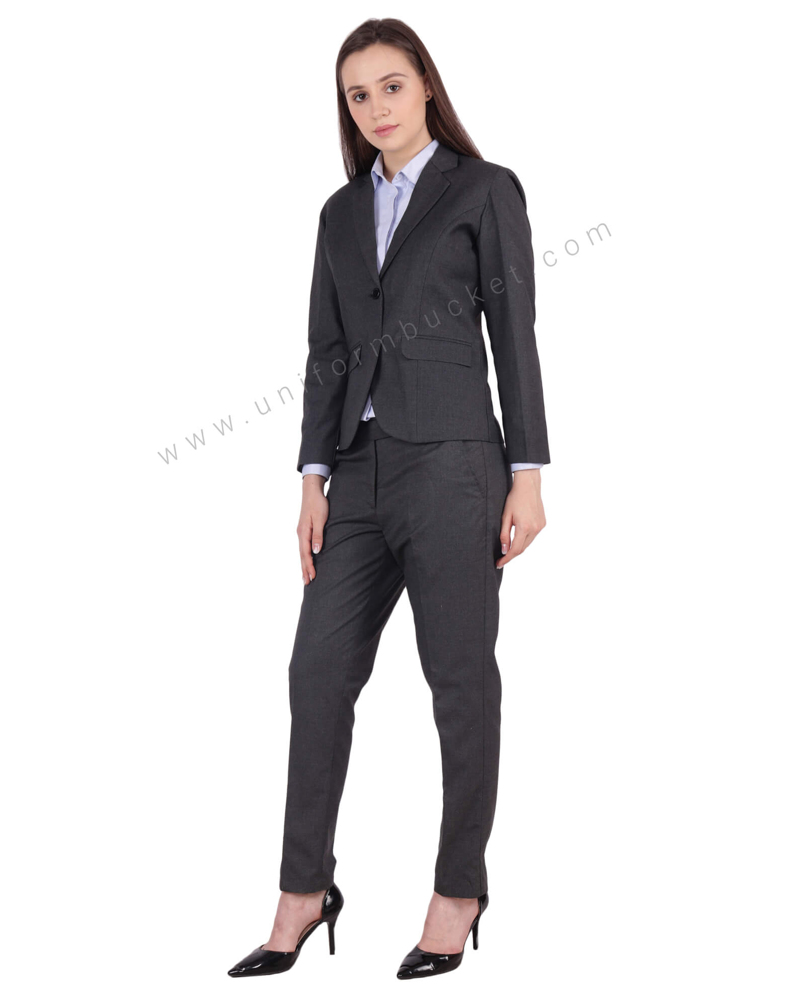 Worsted Grey Blazer With Flap Pockets