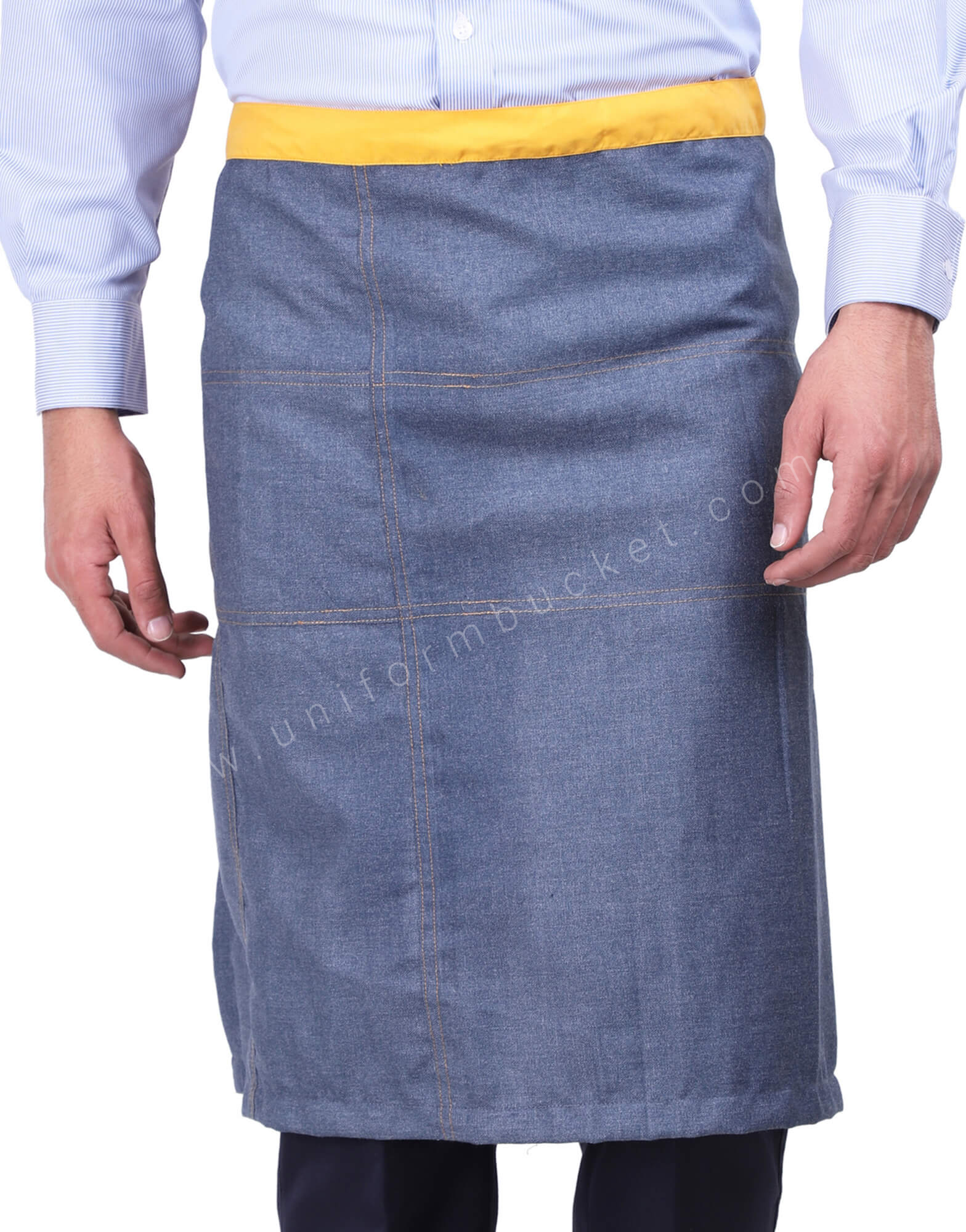 Yellow Belted Denim Apron