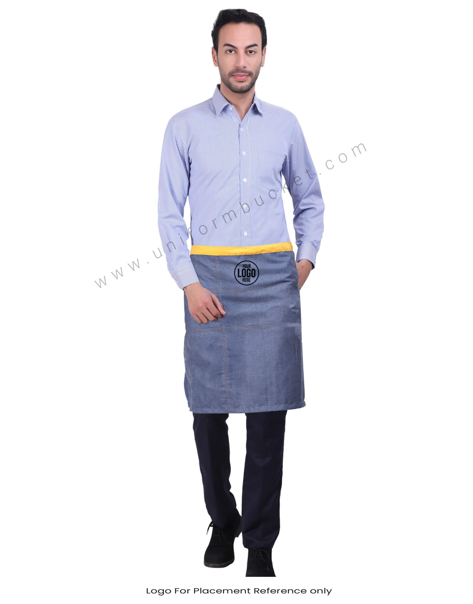 Yellow Belted Denim Apron
