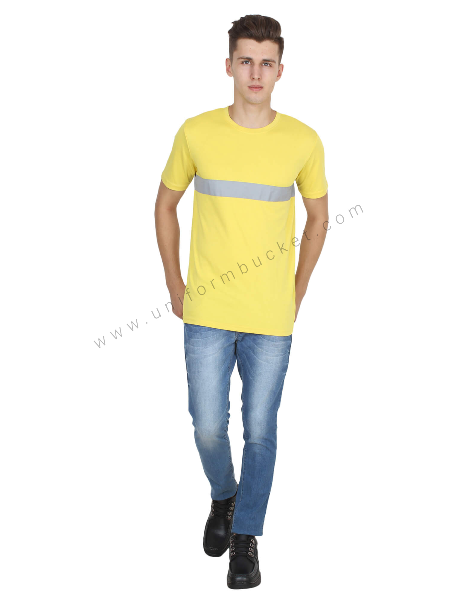 Yellow Round Neck Hi- Visibility T- Shirt