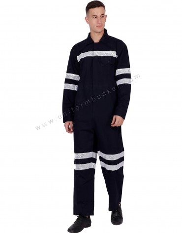 Black Overall With Visibility Stripes