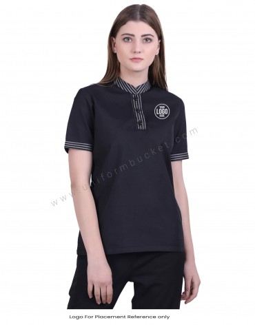 Black Top With T-Shirt Look For Women