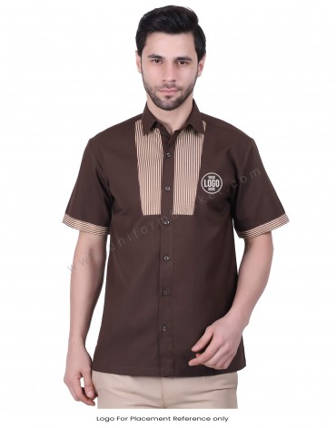 Half Sleeve Brown Pattern Shirt