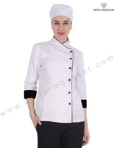 Chef Jacket In 3- 4th Sleeve For Women