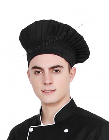 Chef Skull Cap in Black Fabric