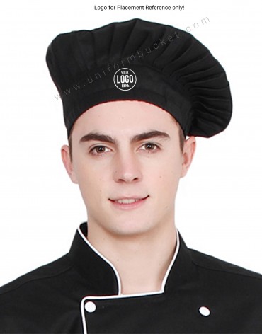 Chef Skull Cap in Black Fabric