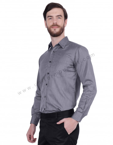 Dark Grey Fil a Fil Uniform Shirt