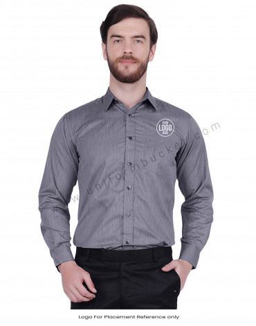 Dark Grey Fil a Fil Uniform Shirt