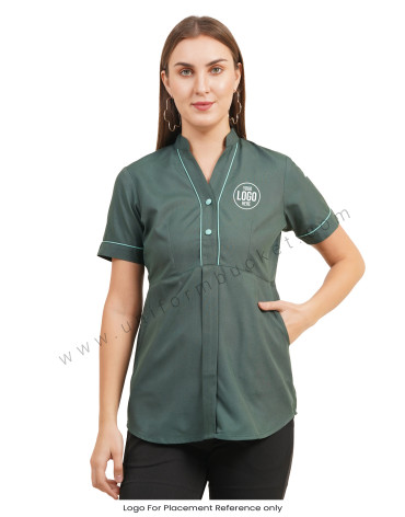 Emerald Green Front Button top