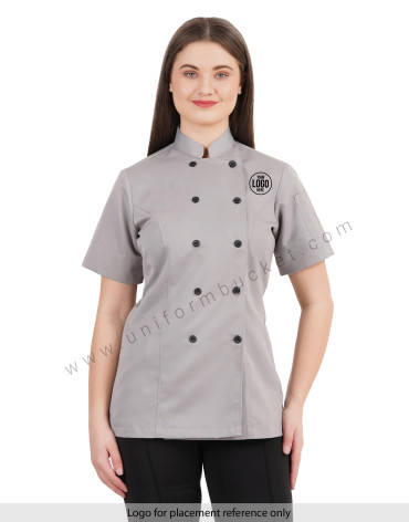 FEMALE PRINCESS LINE CHEF COAT WITH HALF SLEEVE