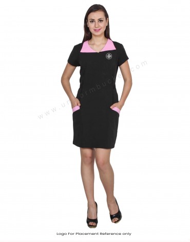 Knee Length Formal Pink Tone Dress