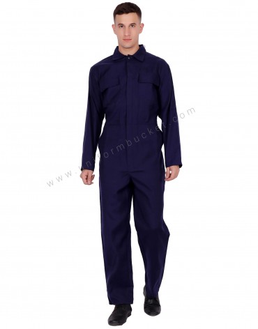 Hidden Placket Indigo Blue Dungaree