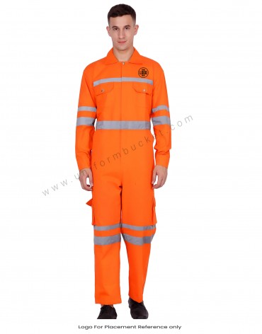 High Visibility Orange Overall With Functional Pockets