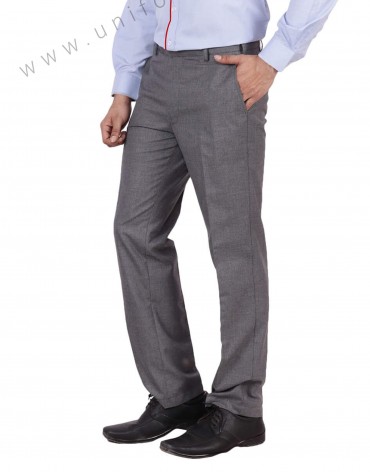 Formal 4 way Stretch Trousers in Light Grey Slim Fit