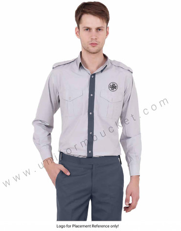 Light Grey  Security Guard Shirt Dark Grey Trims