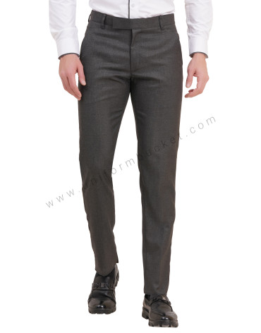 male huy worsted grey  formal trouser with loops