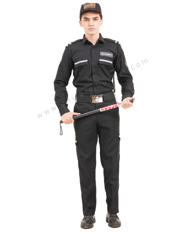 male  Security Guard Shirt  black shirt with full sleeve