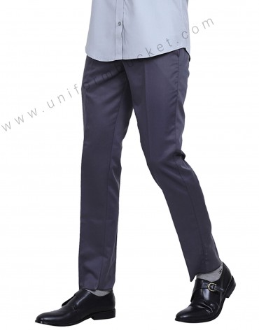 Buy Men Grey Carrot Fit Check Flat Front Formal Trousers Online - 753825 |  Louis Philippe