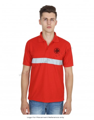 Red Hi- Visibility Polo T- Shirt