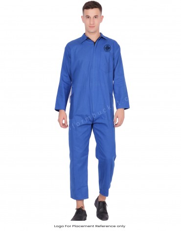 Sapphire blue Zipper Dungaree With Side Pockets