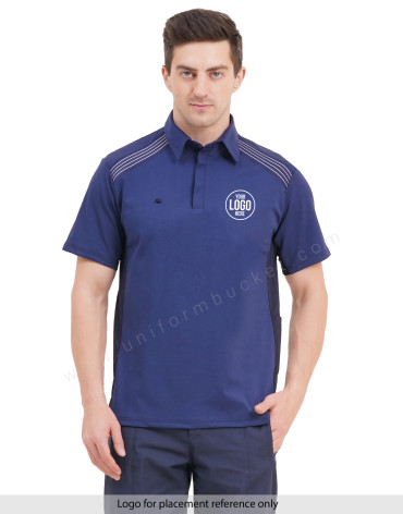 stylish navy blue half sleeve  t-shirt with one side  pen holder pocket