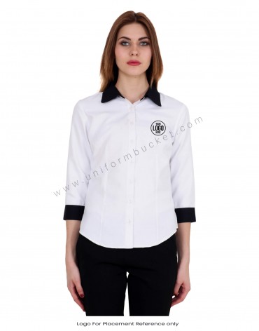 Classic White Shirt With Black Trims
